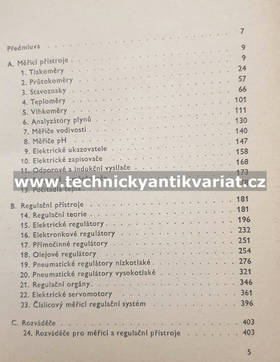 Technická příručka měřících a regulačních přístrojů I.díl (1961)