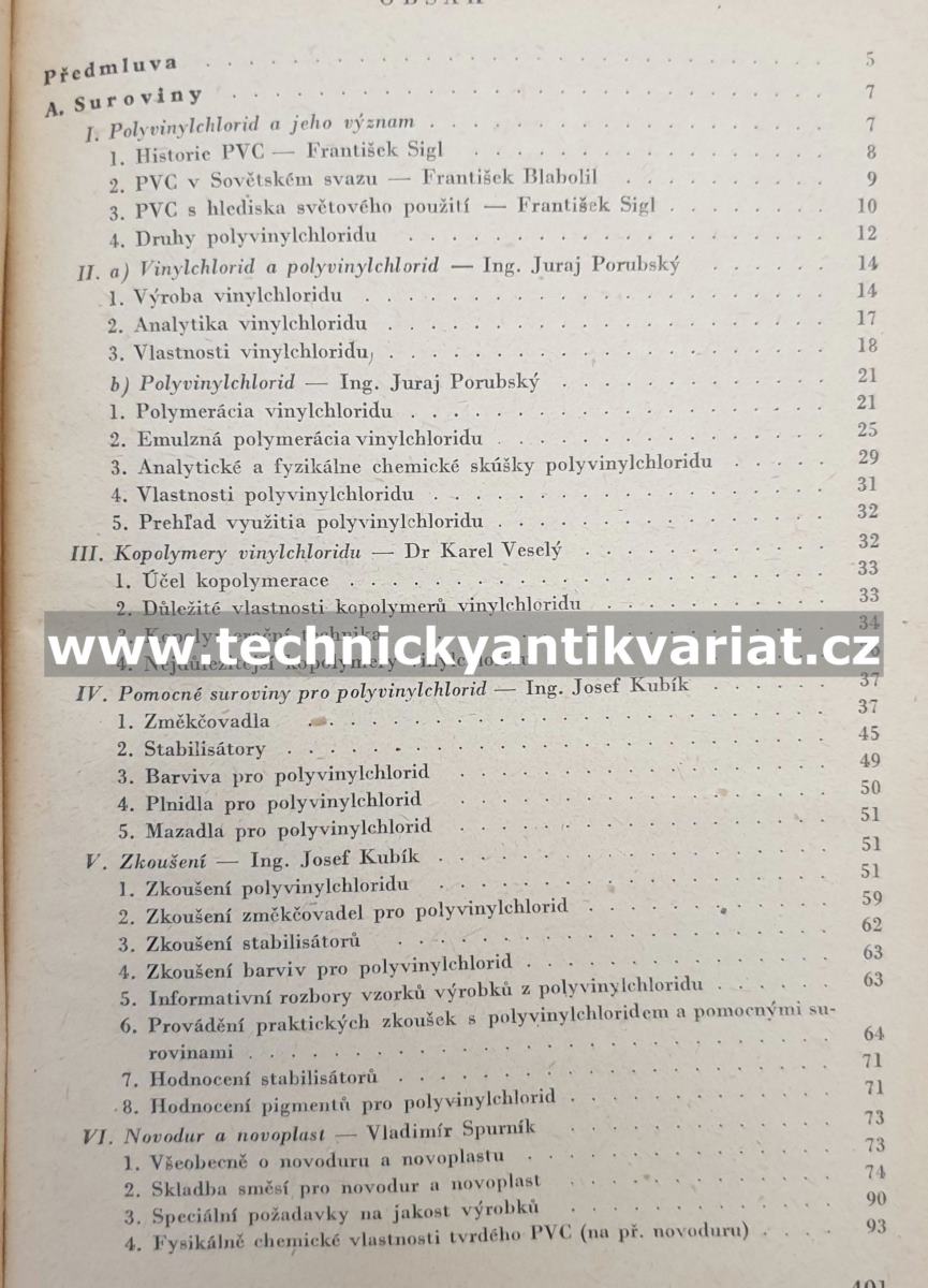 Polyvinylchlorid - Franta, Grunděl (1953)