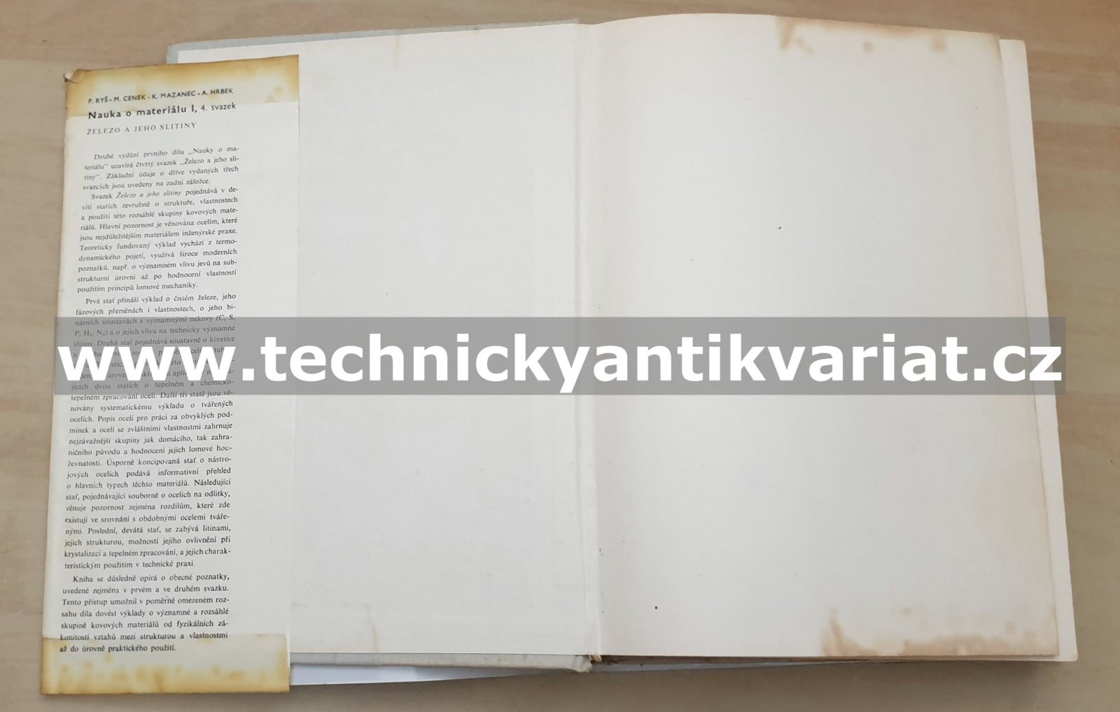 Nauka o materiálu I. Železo a jeho slitiny 4 - Ryš, Cenek, Hrbek, Mazanec (1975)