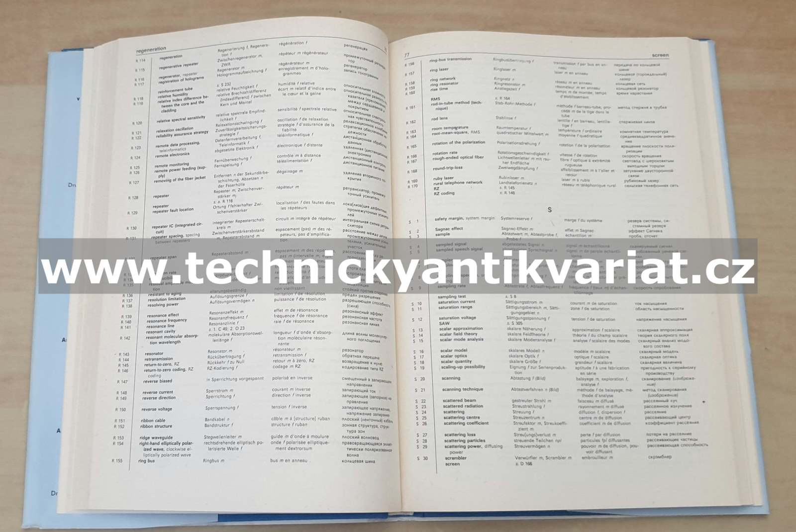 Optická komunikační technika Anglivko-nemecko-francúzsko-rusko-slovenský slovník (1989)