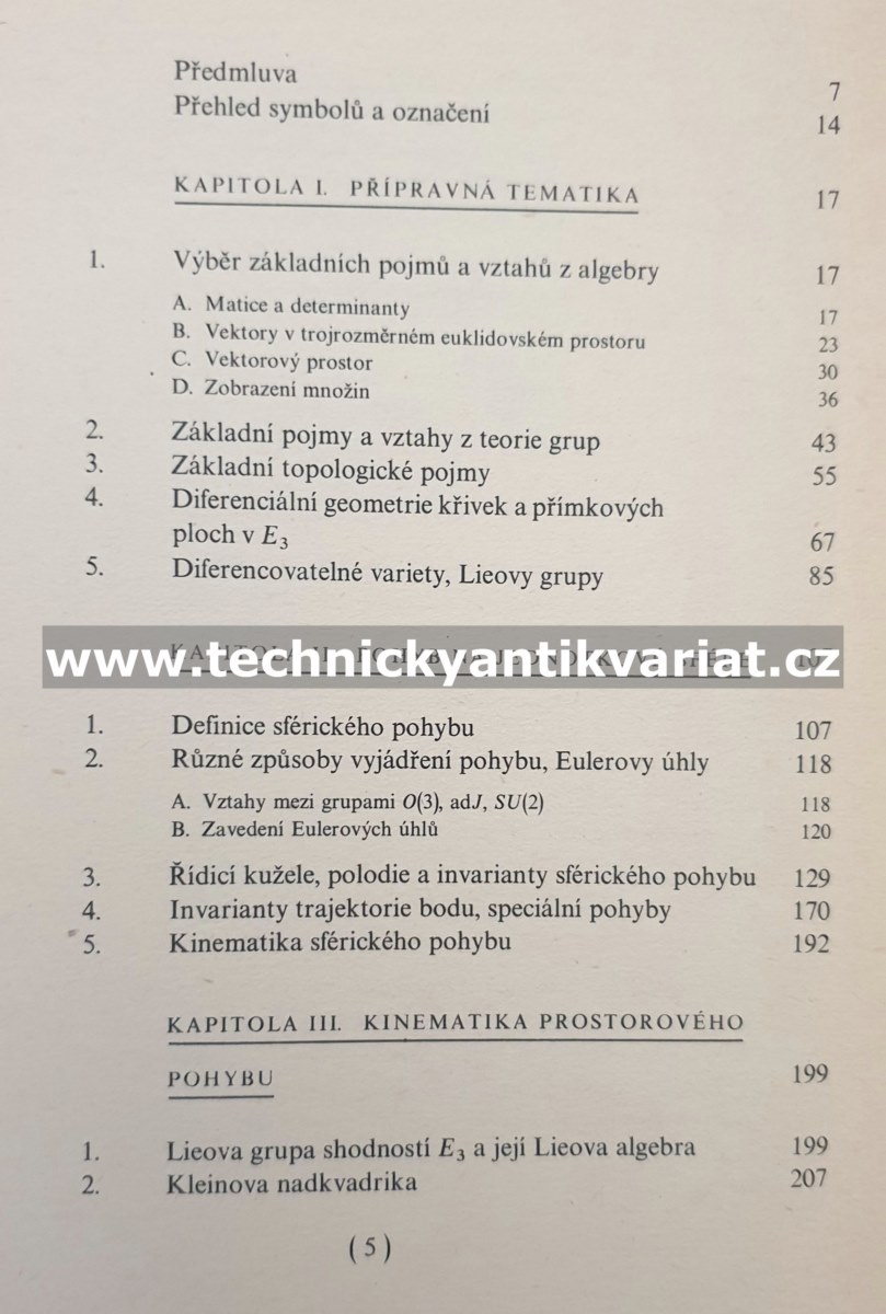 Prostorová kinematika a Lieovy grupy - Karel, Novák (1978)