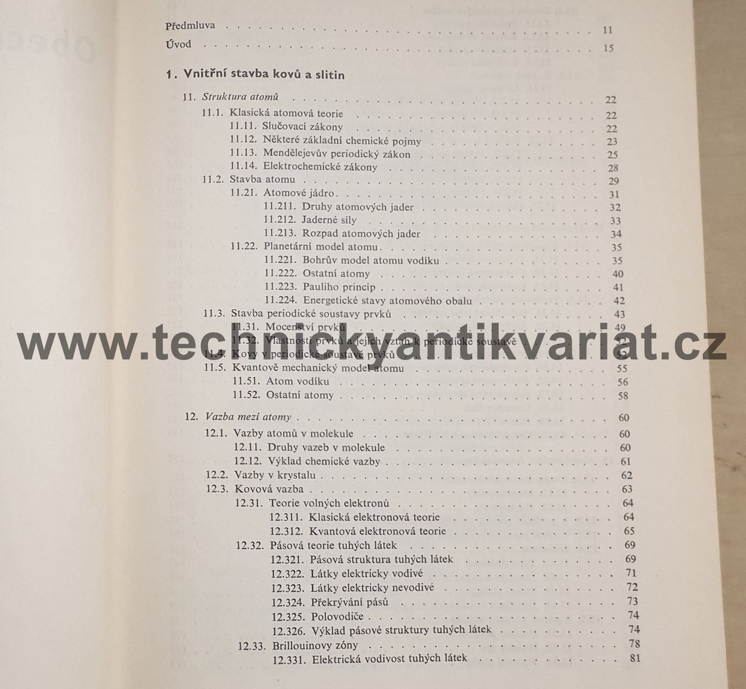 Nauka o materiálu I. svazek 1 - obecná nauka o kovech - Jeníček, Ryš, Cenek, Hrbek (1966)
