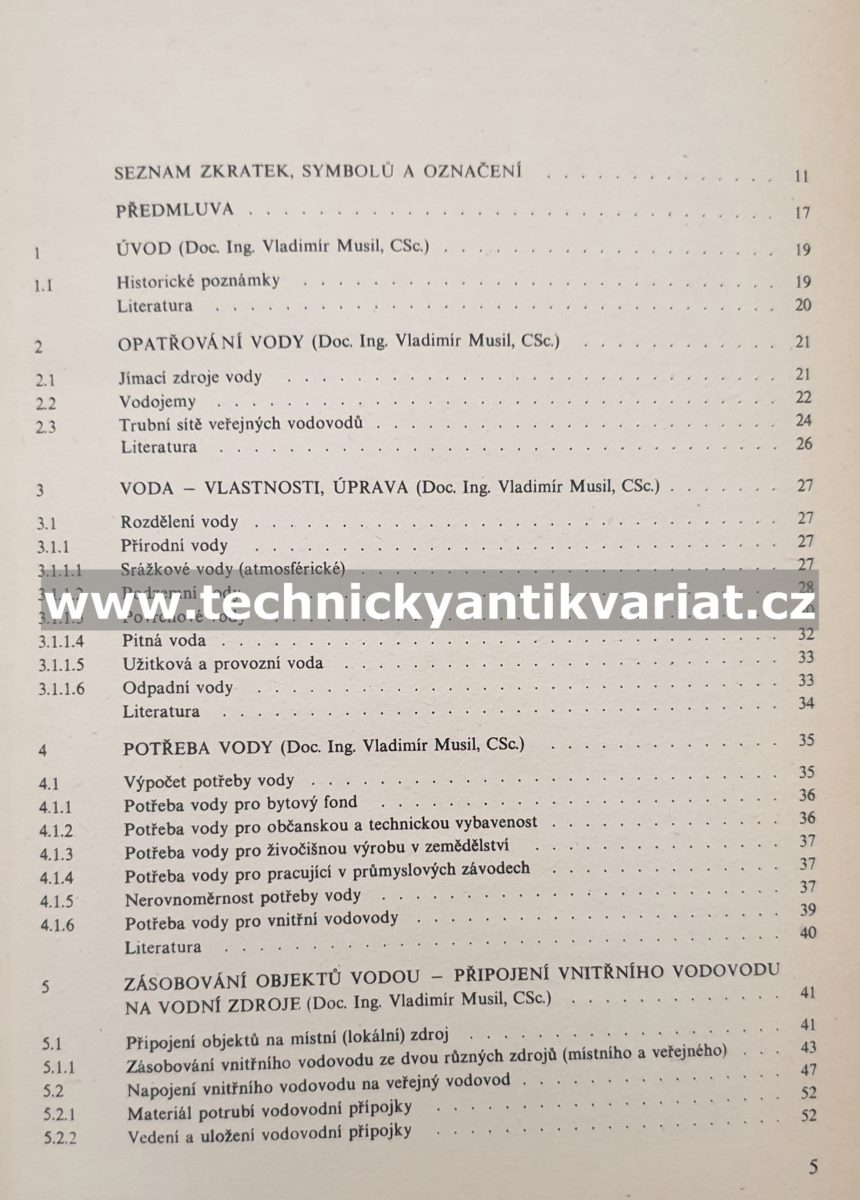 Technická zařízení budou I. Vodovody - Musil, Ondroušek, Nevan (1987)