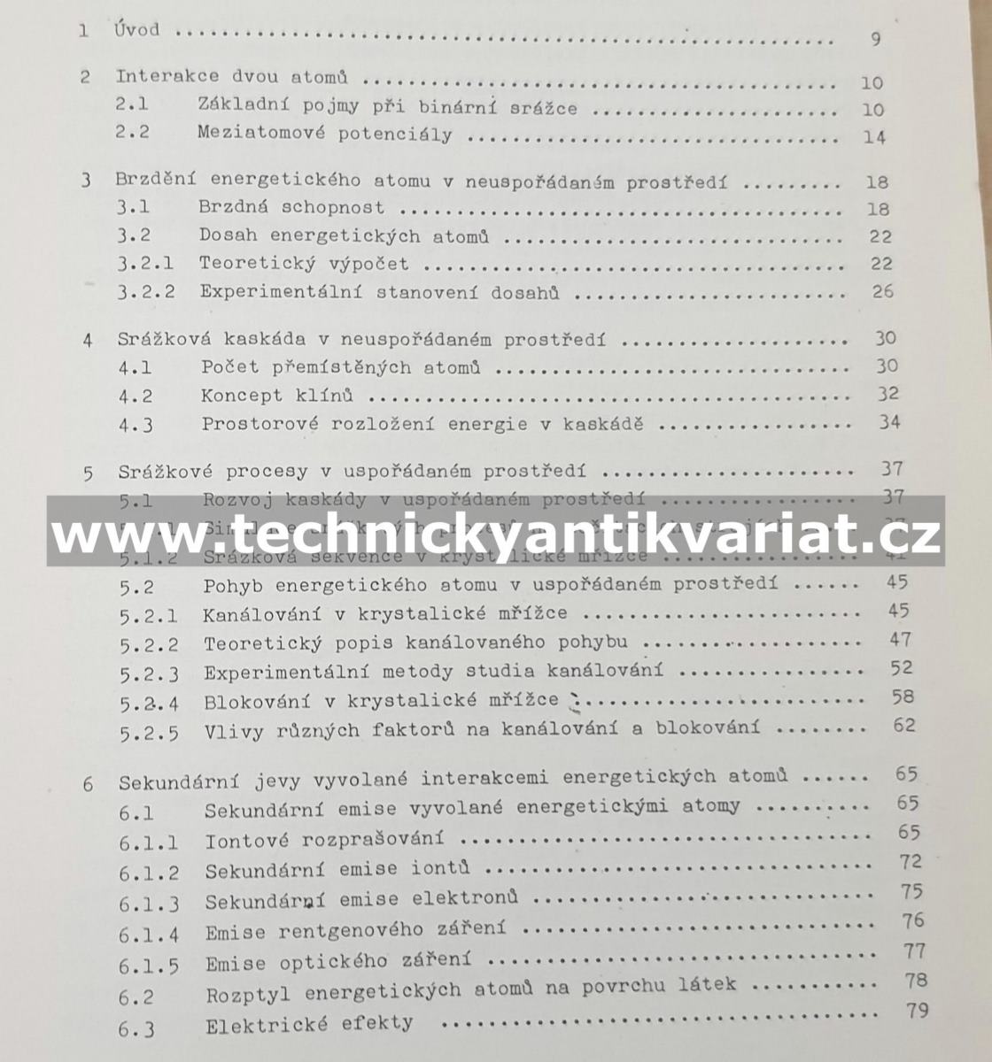 Interakce energetických atomů v pevných látkách - Čestmír Jech (1974)