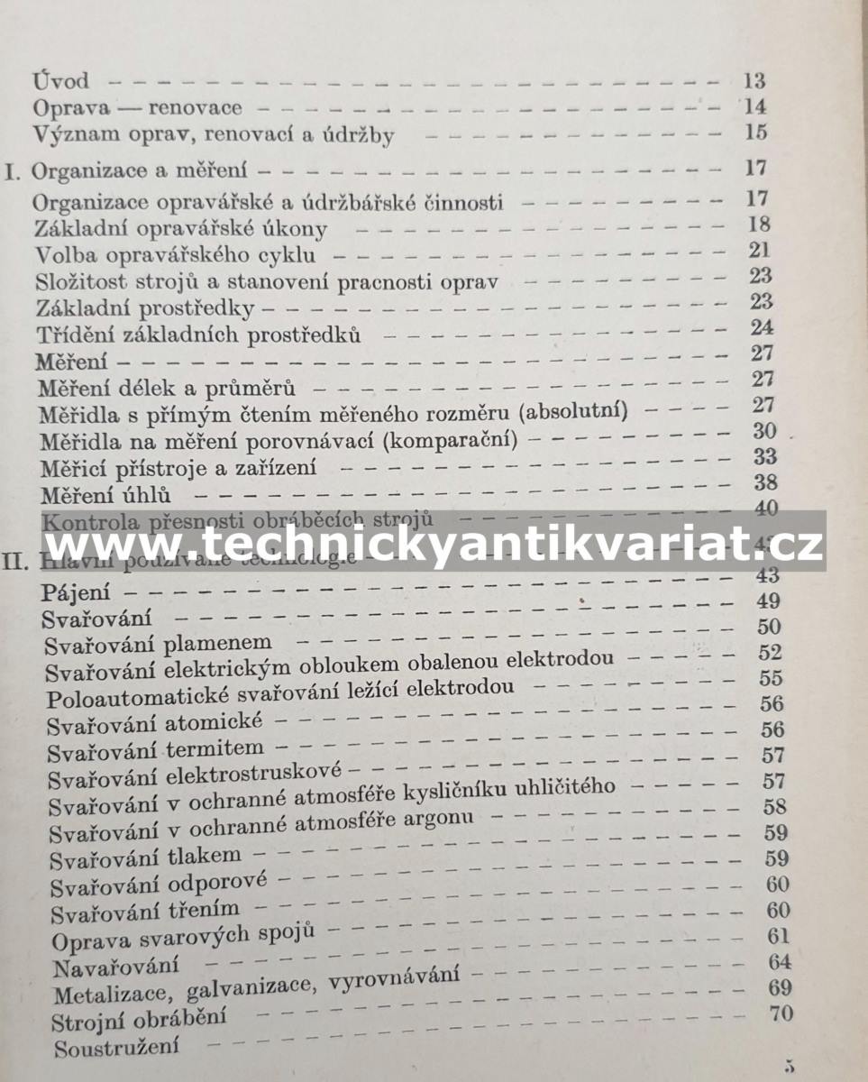 Kvalifikační příručka opraváře a údržbáře ve strojírenství - Kareis, Rousek (1971)