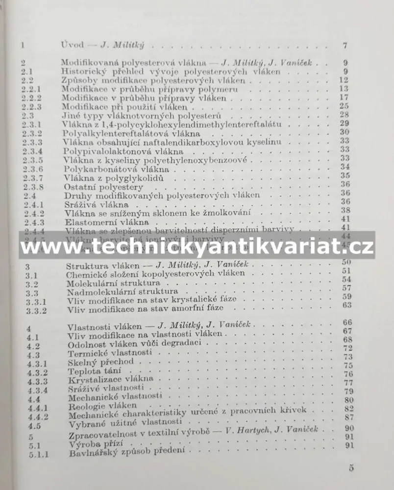 Modifikovaná polyesterová vlákna (1984)