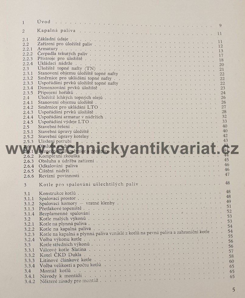 Teplovodní kotelny pro kapalná a plynná paliva - Šolc, Ogoun, Tvrdý, Ventura (1985)