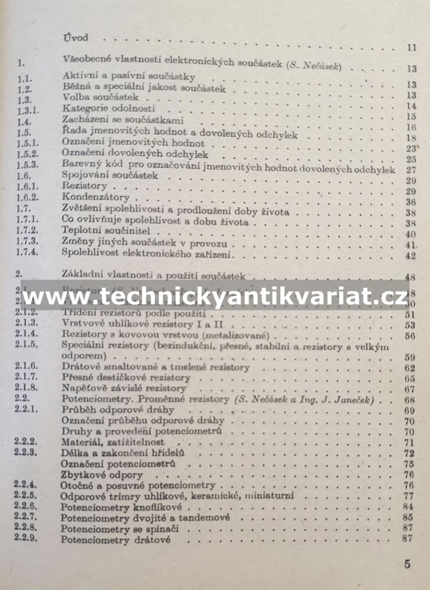 Elektronické a elektroakustické součástky - Nečásek, Janeček, Rambousek (1980)