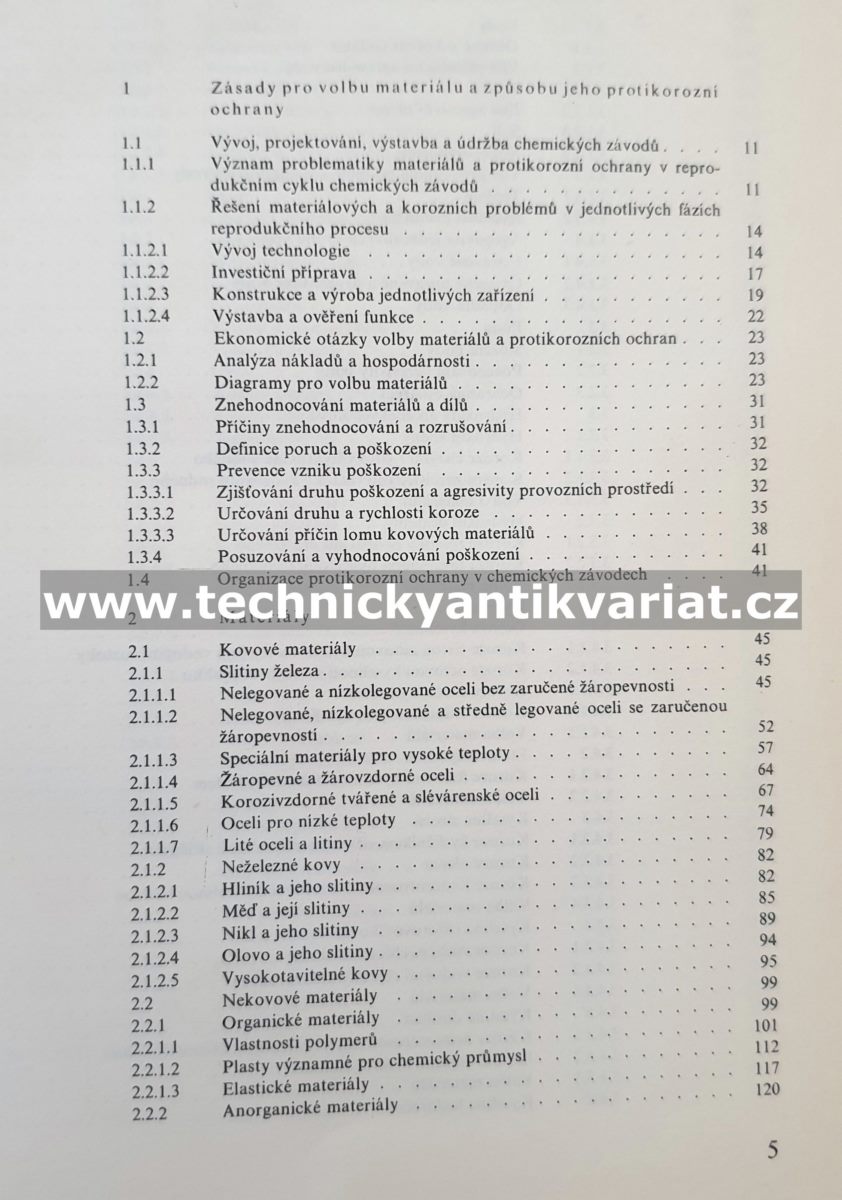 Volba materiálu a protikorozní ochrana v chemickém průmyslu (1980)
