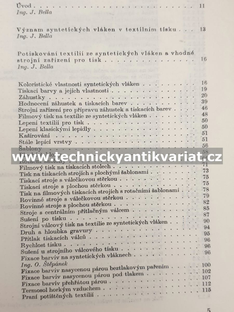 Potiskování textillií ze syntetických vláken - Bella, Pivec, Štěpánek (1981)