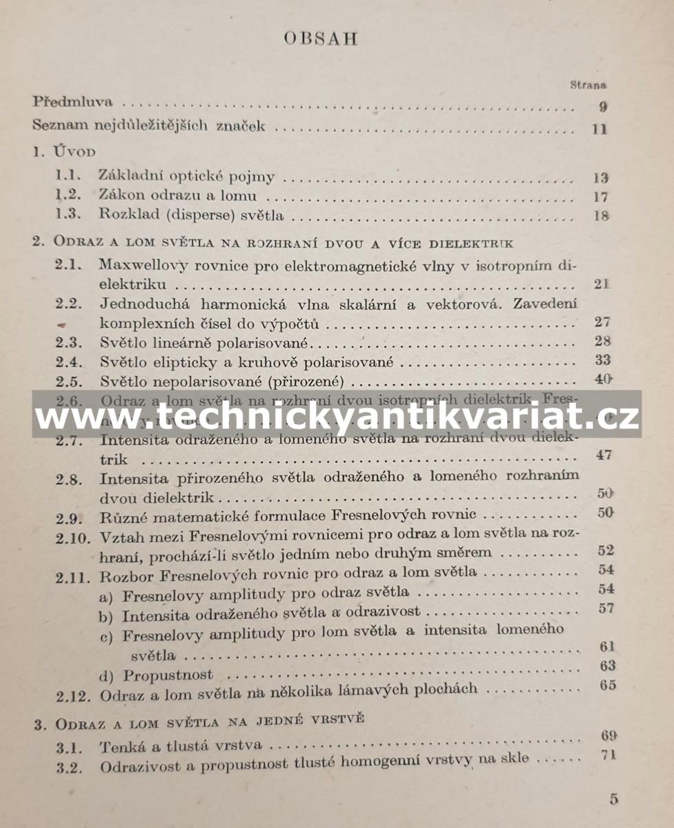 Optika tenkých vrstev - Antonín Vašíček (1956)
