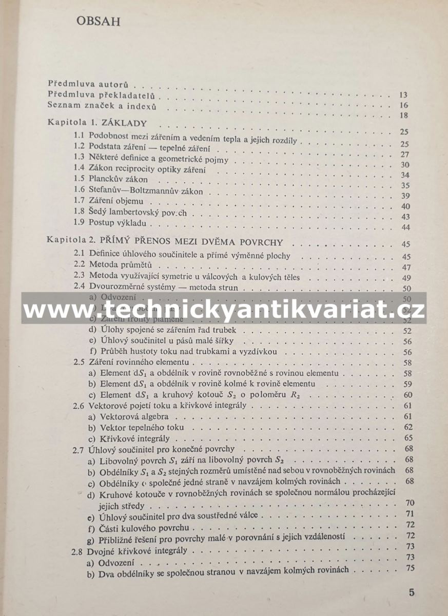 Přenos tepla zářením - H.C. Hottel, A.F. Sarofim (1979)