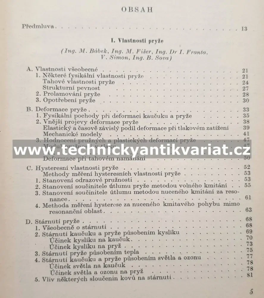 Gumárenská technologie II. zpracování kaučuku a vlastnosti pryže (1955)