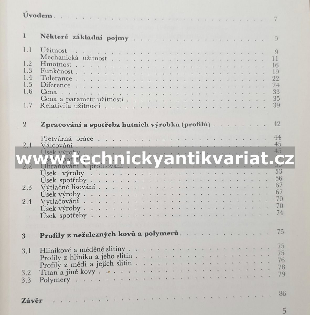 Profily, hospodárnost při tvorbě a použití - Verus, Brabec (1973)