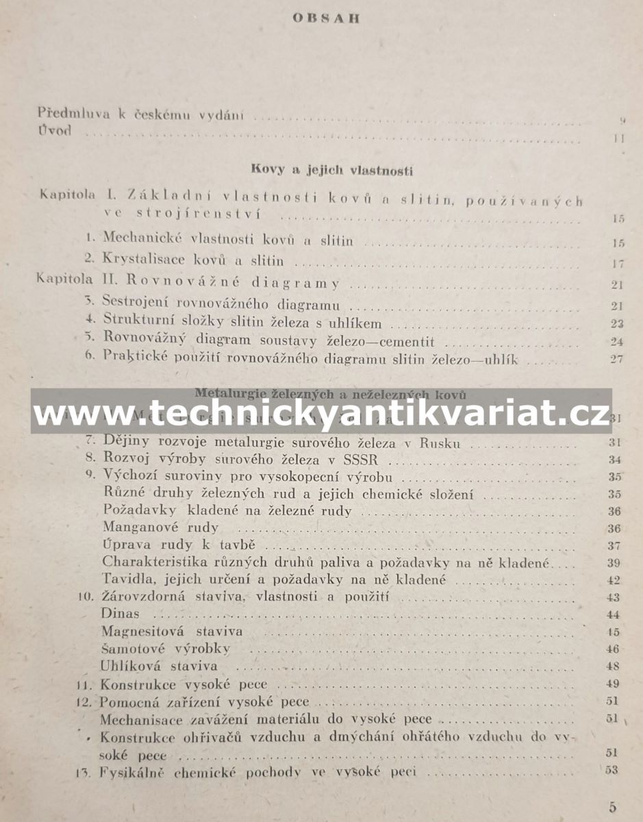 Technologie kovů I. - nauka o materiálu (1955)
