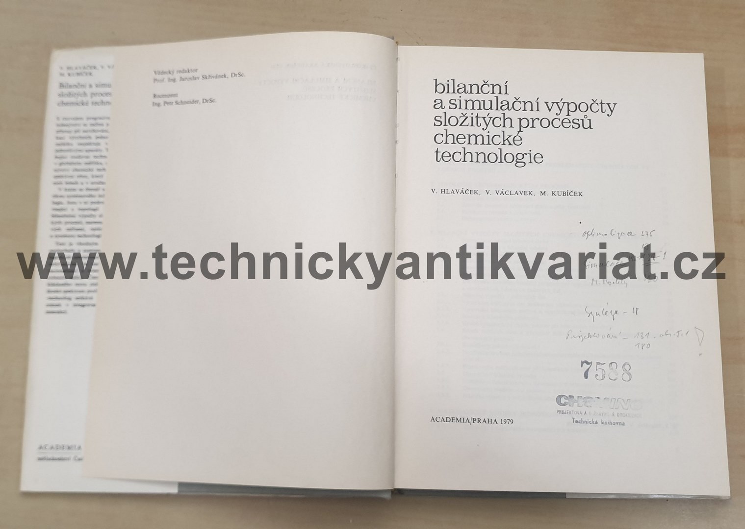 Bilanční a simulační výpočty složitých procesů chemické technologie - Hlaváček, Václavek, Kubíček (1979)