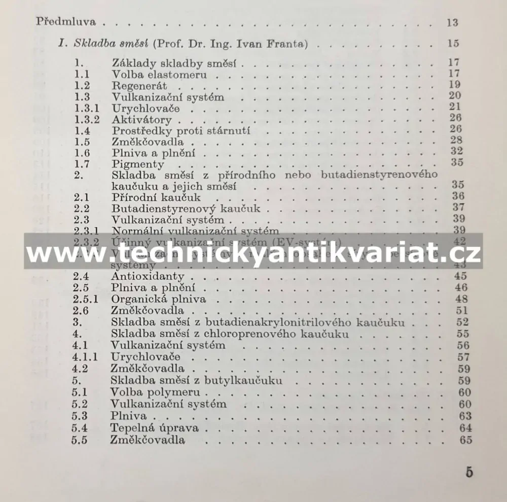 Zpracování kaučukových směsí a vlastností pryže - Ivan Franta (1969)