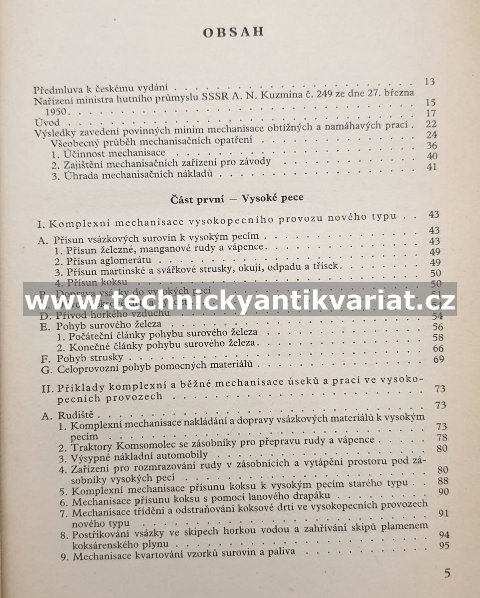 Mechanisace těžkých a namáhavých prací v hutnictví - S.F. Kasjanov (1956)