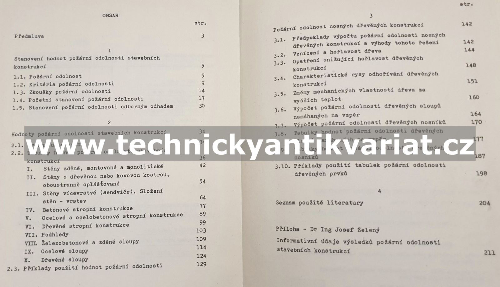Hodnoty požární odolnosti stavebních konstrukcí - Vladimír Reichel (1971)