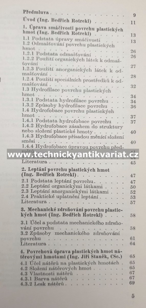 Povrchové úpravy - Rotrekl, Hudeček, Komárek, Staněk (1971)