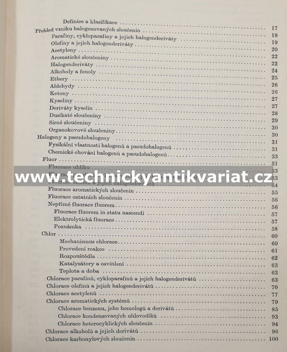 Preparativní reakce v organické chemii II. Halogenace a dehalogenace (1955)