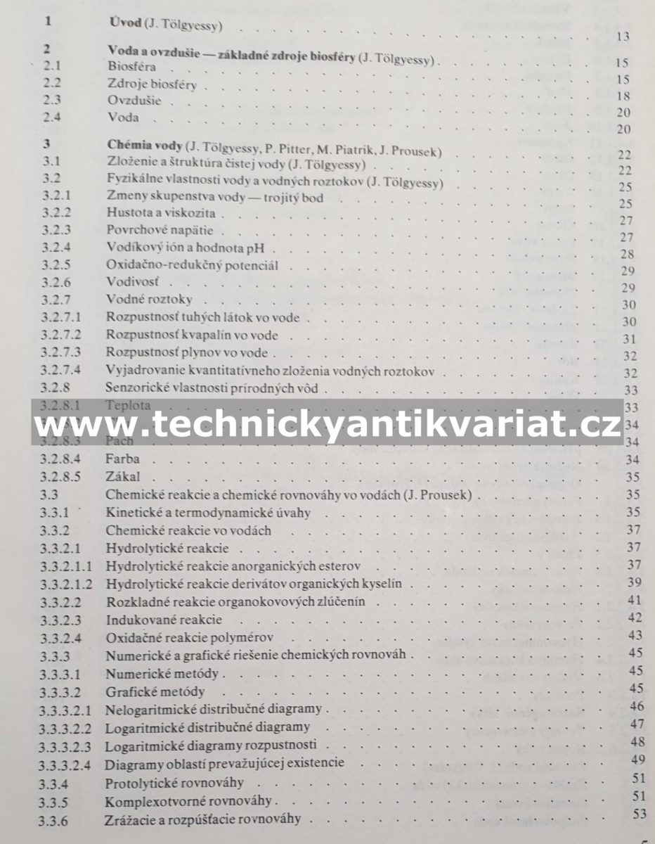 Chémia, biologia a toxikologia vody a ovzdušia - J. Tolgyessy a kolektiv (1984