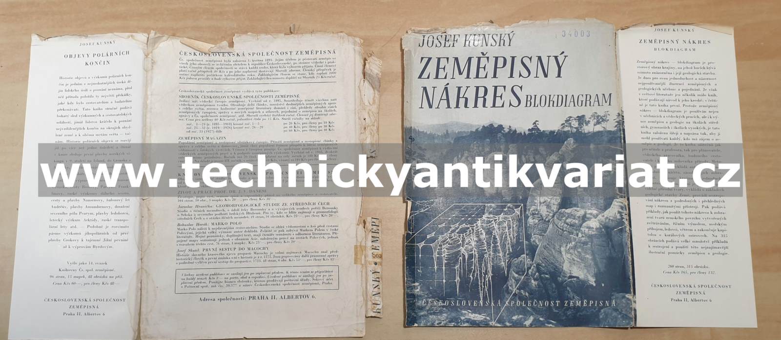 Zěmepisný nákres blokdiagram - Josef Kunský (1949)