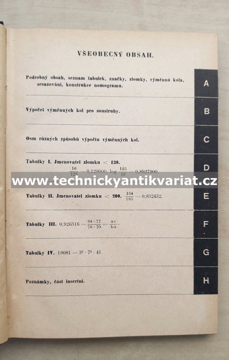 Výpočet výměnných kol pro obráběcí stroje - Václav Klepal (1948)