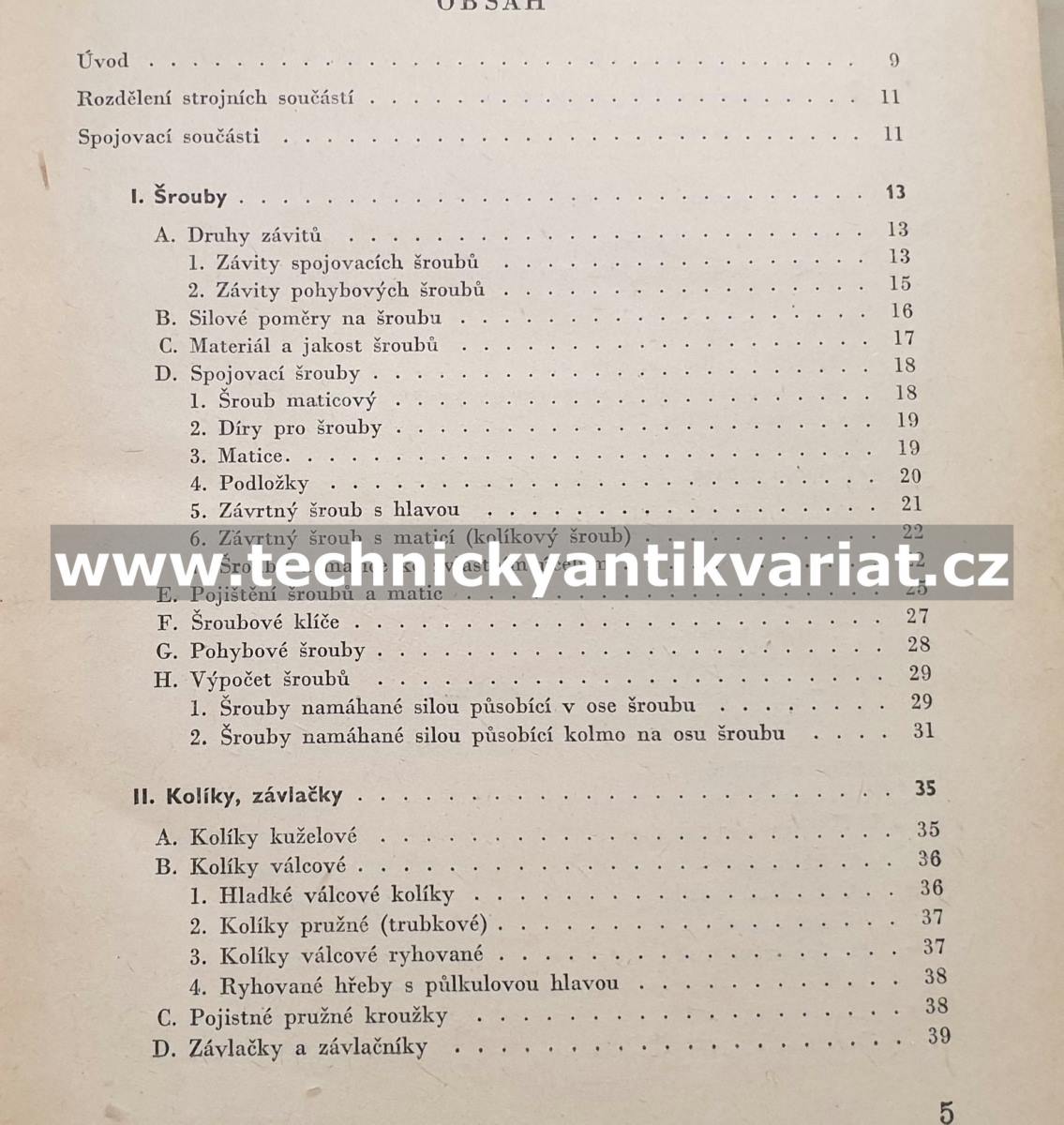 Strojnictví IV. Strojní součásti (1958)