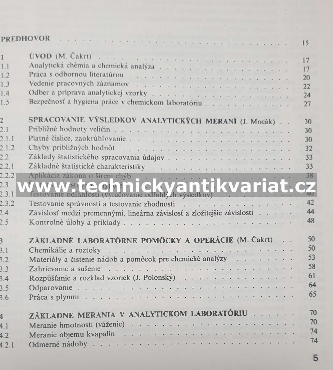 Praktikum z analytickej chémie - Miroslav Čakrt (1989)