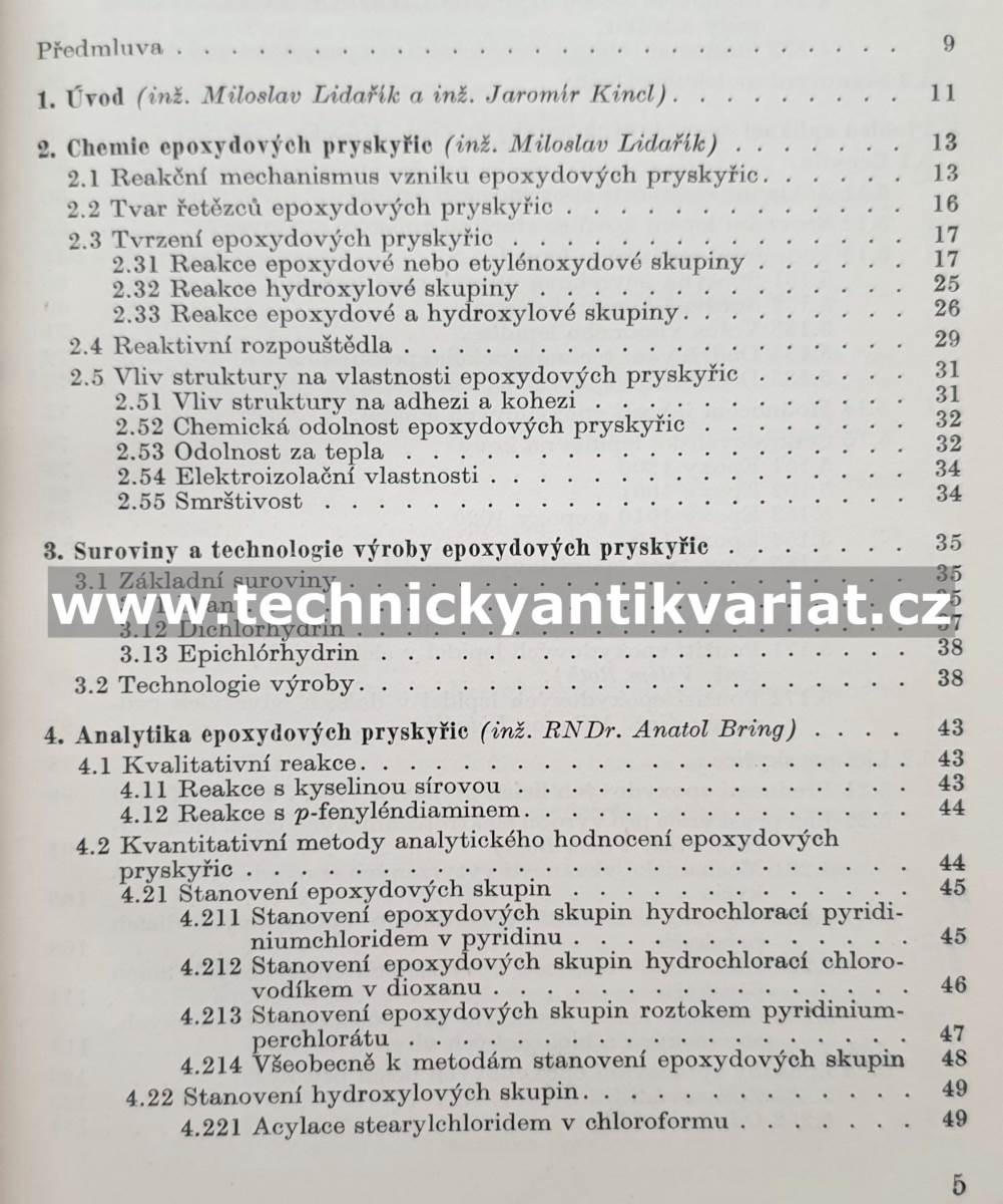 Epoxydové pryskyřice - Lidařík, Kincl, Bring (1961)