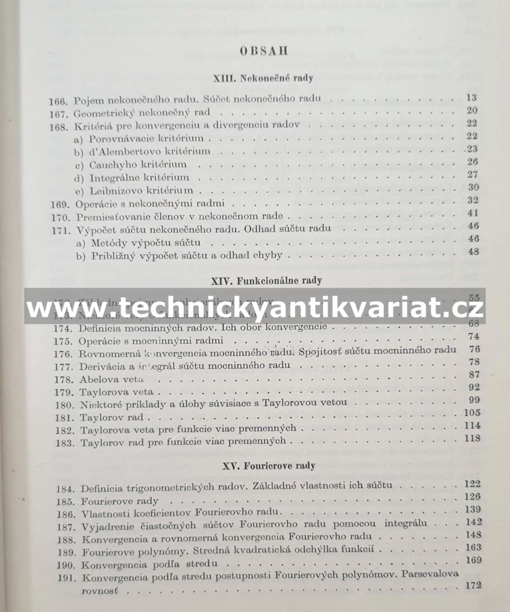 Matematika II. Kluvánek, Mišík, Švec (1961)