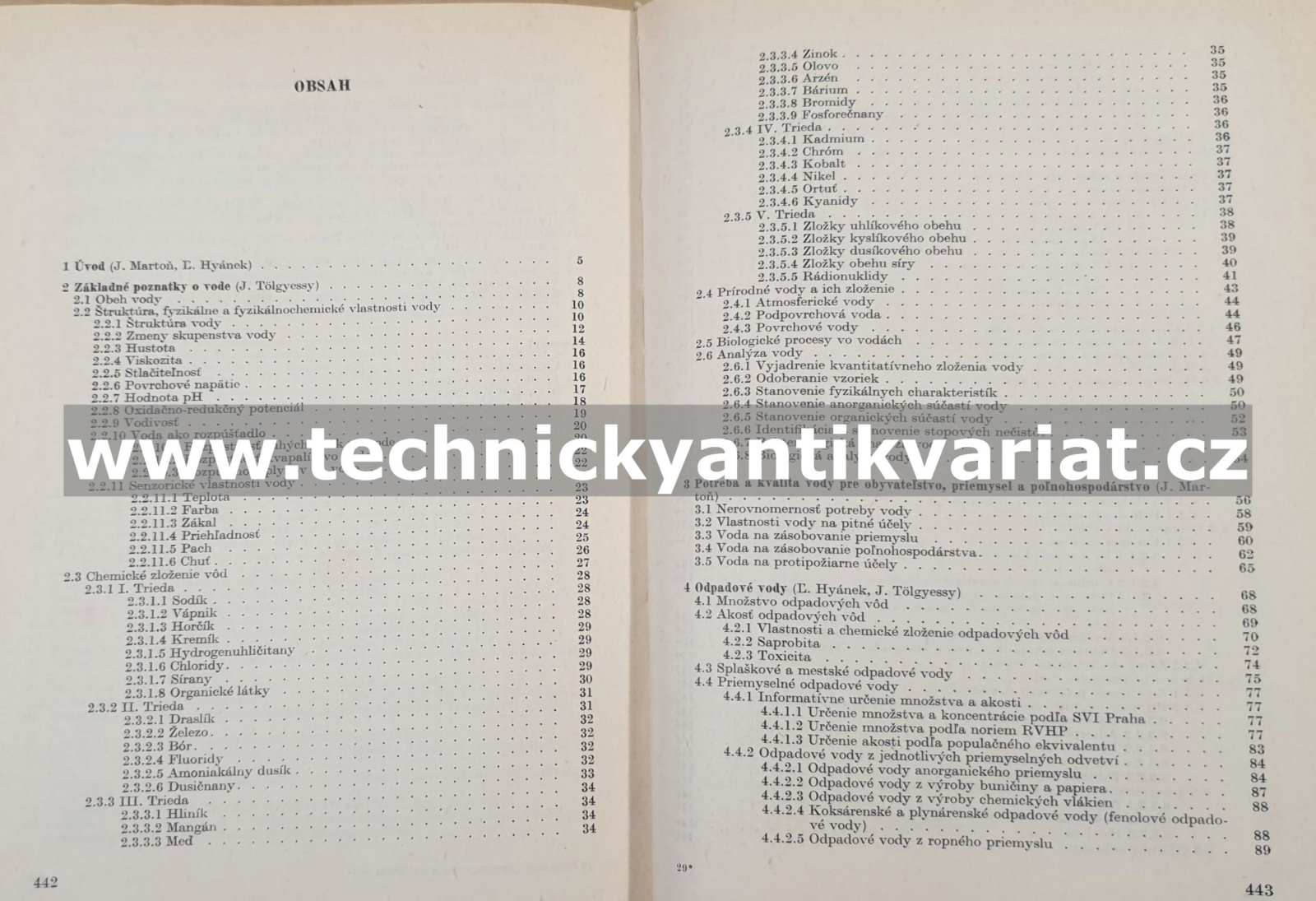 Získavanie úprava čistenie a ochrana vod - Martoň, Tolgyessy, Hyanek, Piatrik (1984)