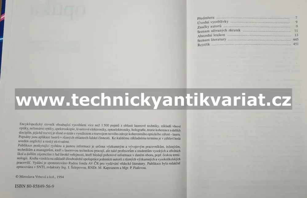 Lasery a moderní optika - odborová encyklopedie (1994)