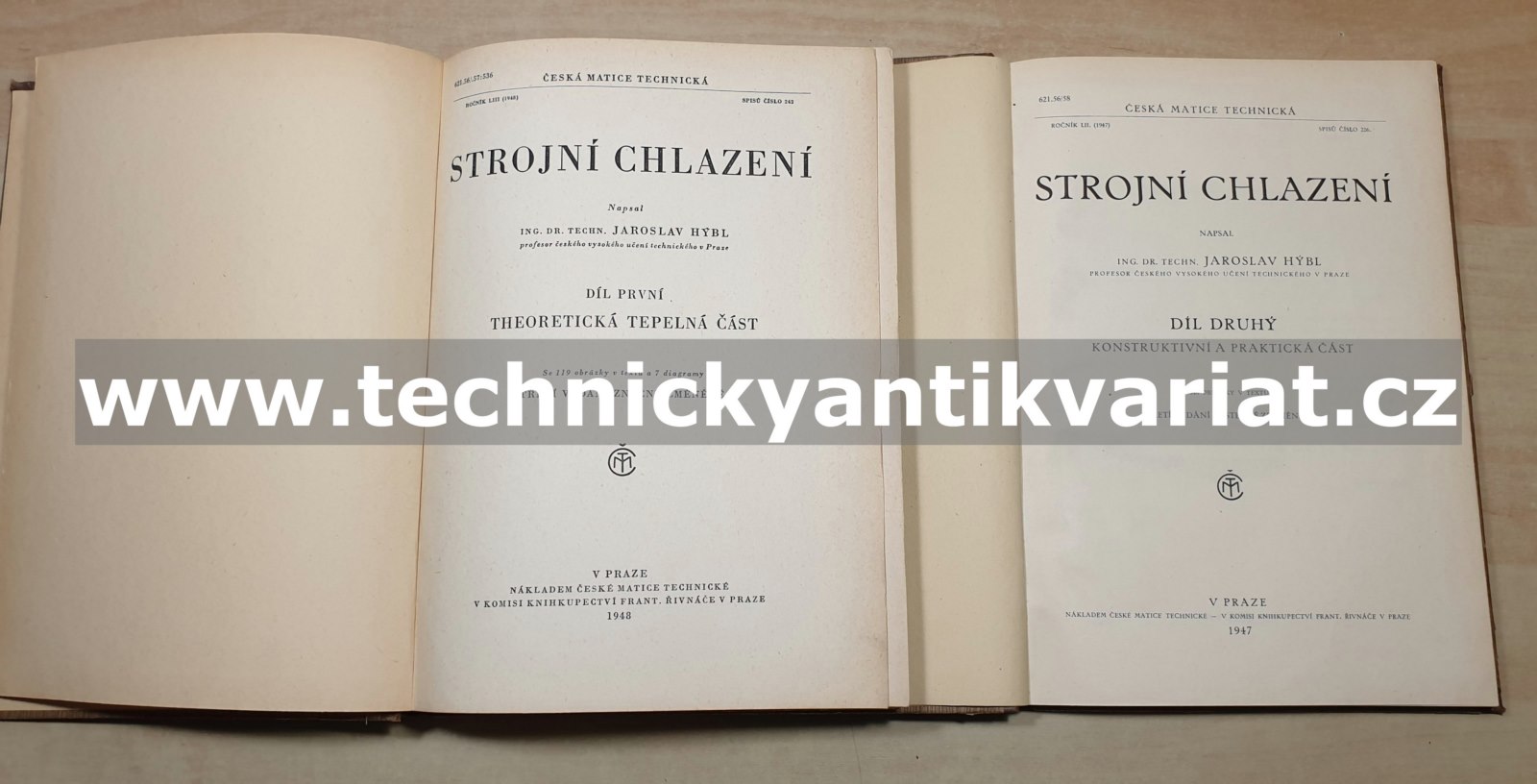 Strojní chlazení I, II.  Jaroslav Hýbl (1947, 1948)