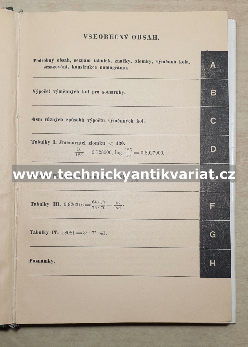 Výpočet výměnných kol pro obráběcí stroje - Václav Klepal (1951)