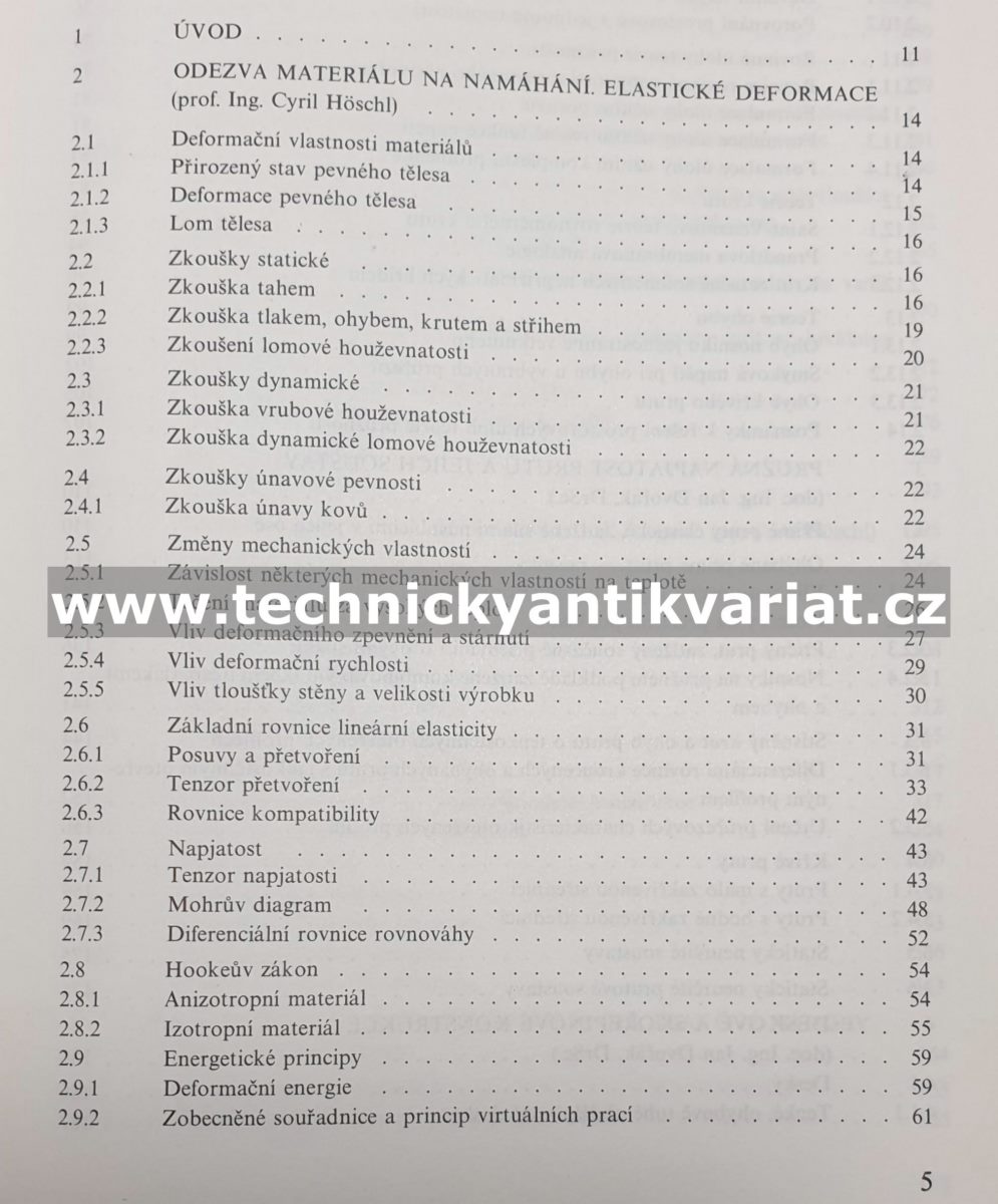 Pružnost a pevnost ve strojírenství - Němec, Dvořák, Hoschl (1989)