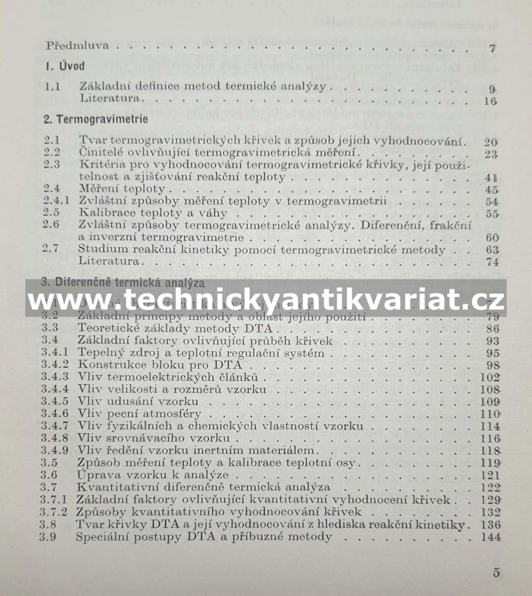 Termická analýza - Antonín Blažek (1972)