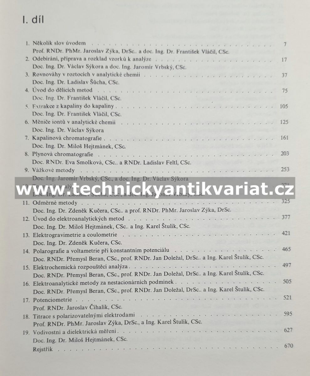 Analytická příručka 1,2 J.Zýka (1979, 1980)