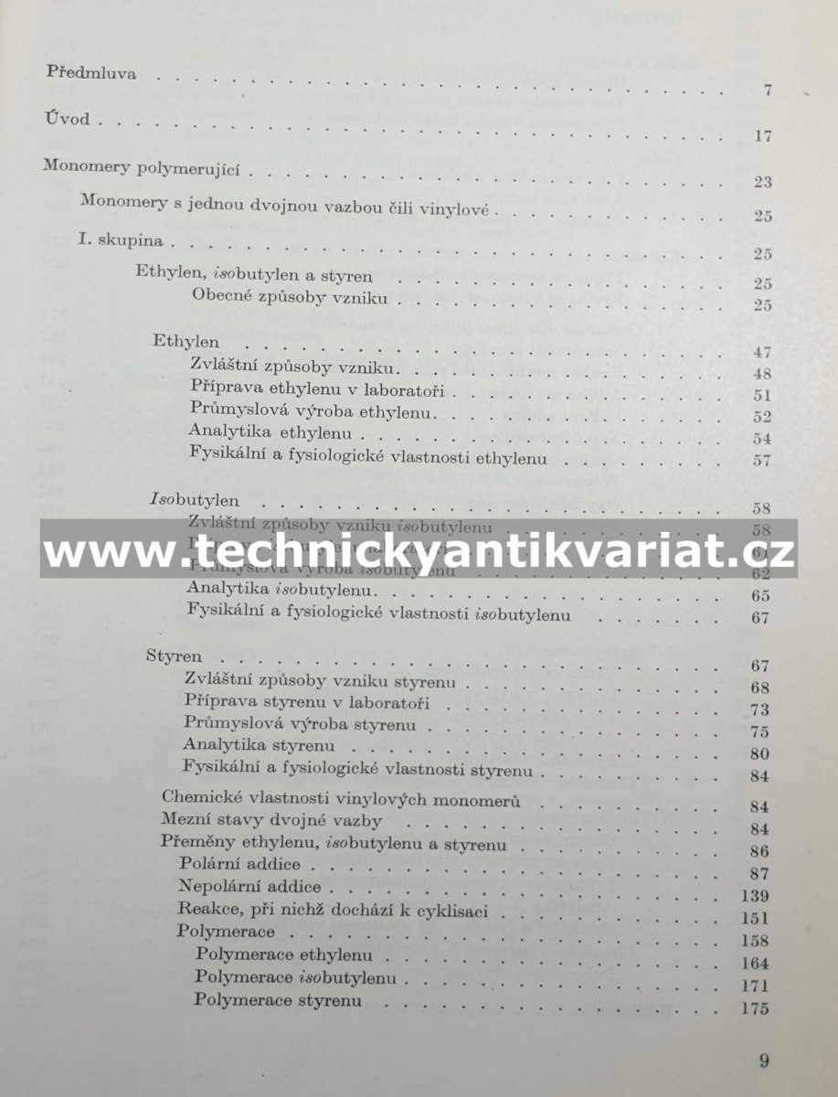 Chemie monomerů I. Pavel Vaculík (1956)
