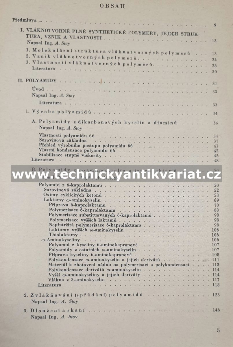 Nová syntetická vlákna - Stoy, Novotný (1953)
