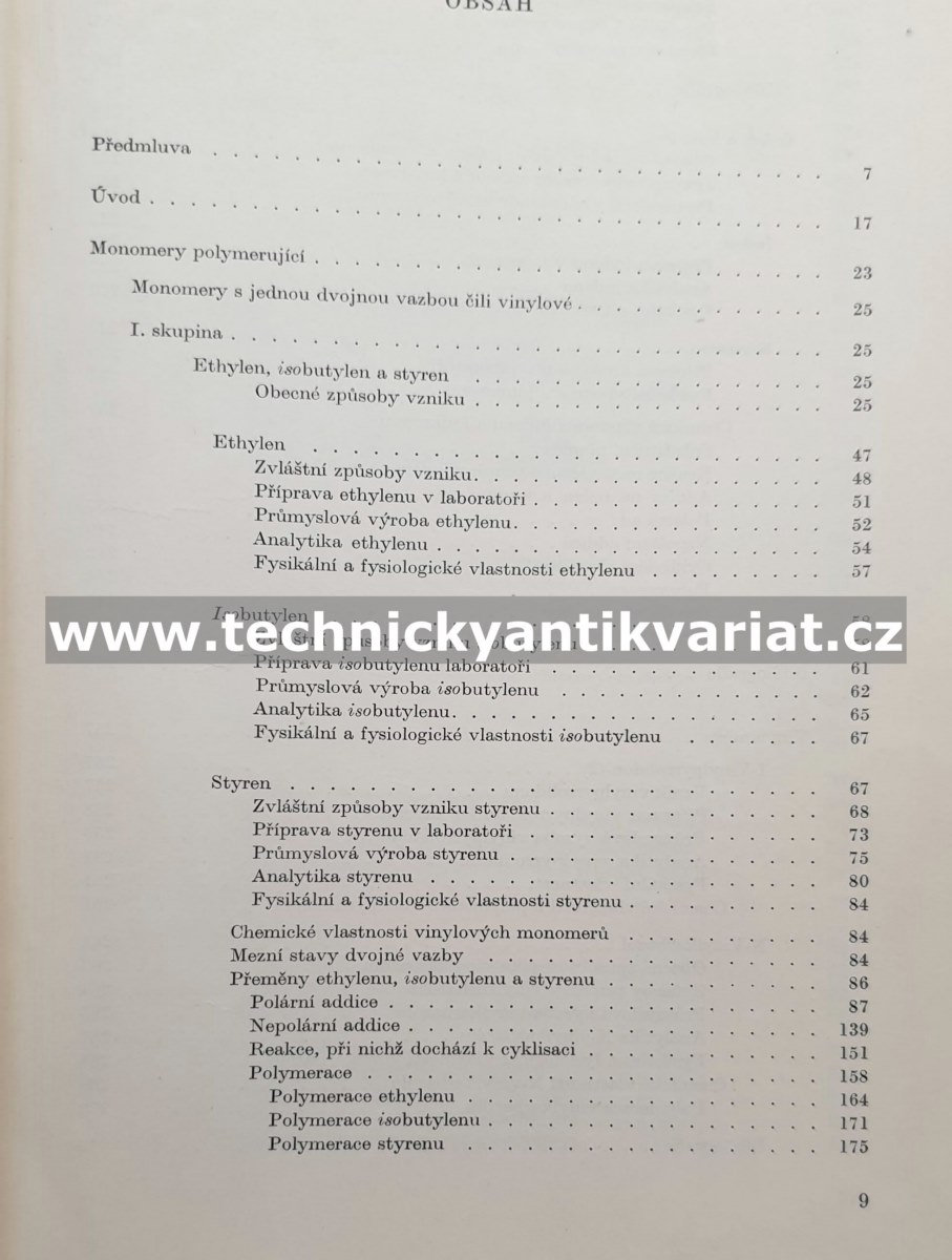 Chemie monomerů I. Pavel Vaculík (1956)