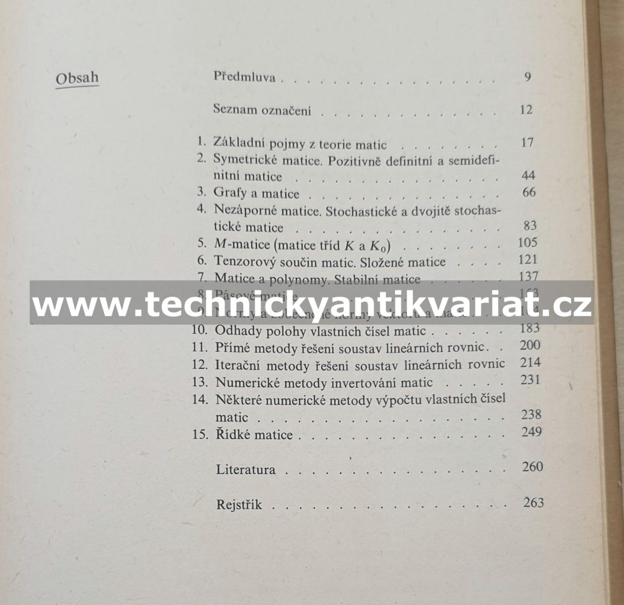Speciální matice a jejich použití v numerické matematice - Miroslav Fiedler (1980)
