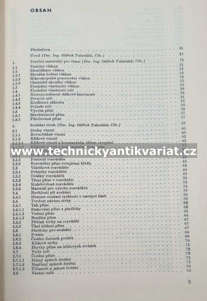 Příprava materiálu ke tkaní - O. Tavalášek, J. Plištil (1984)