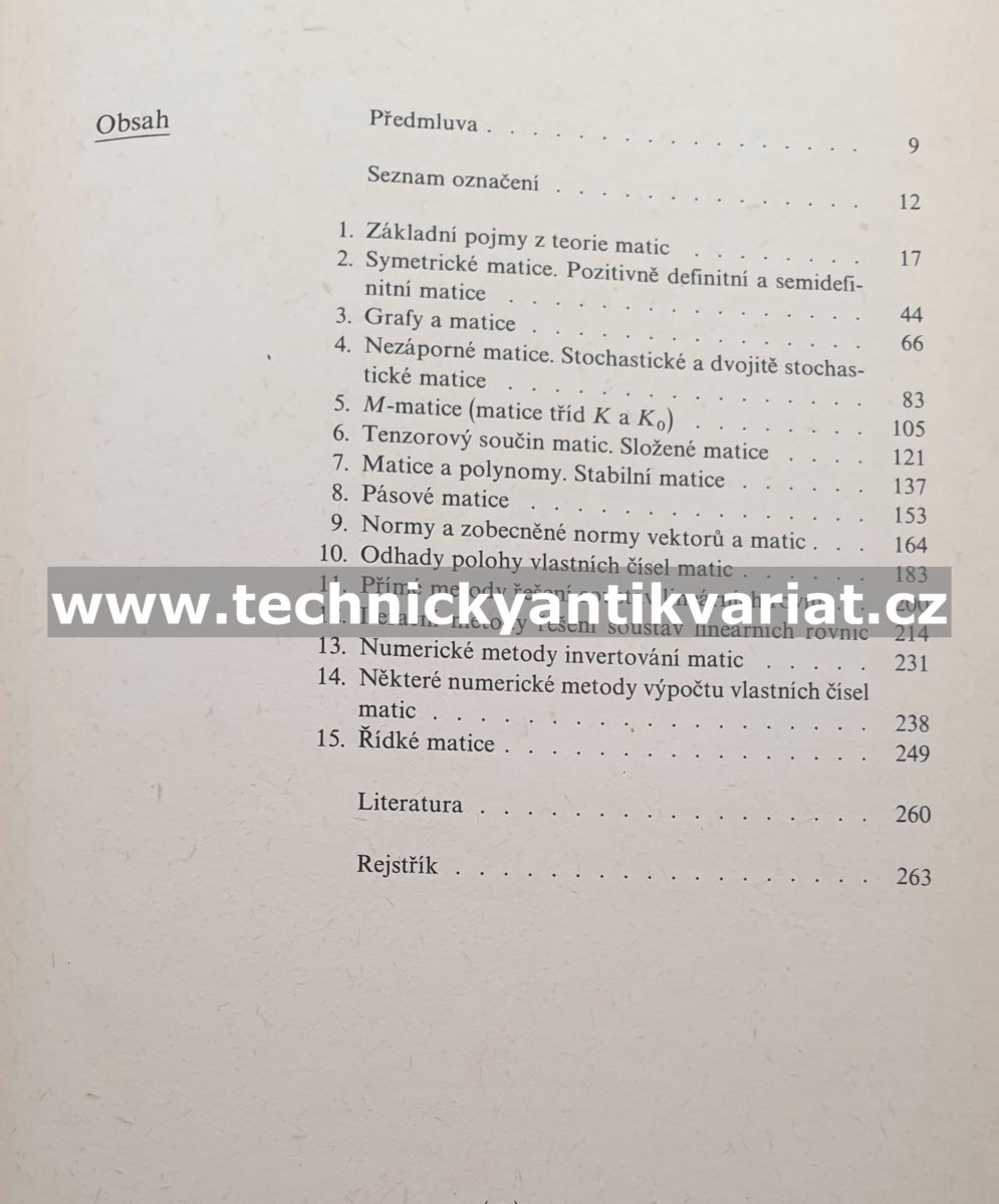 Speciální matice a jejich použití v numerické matematice - Miroslav Fiedler (1981)