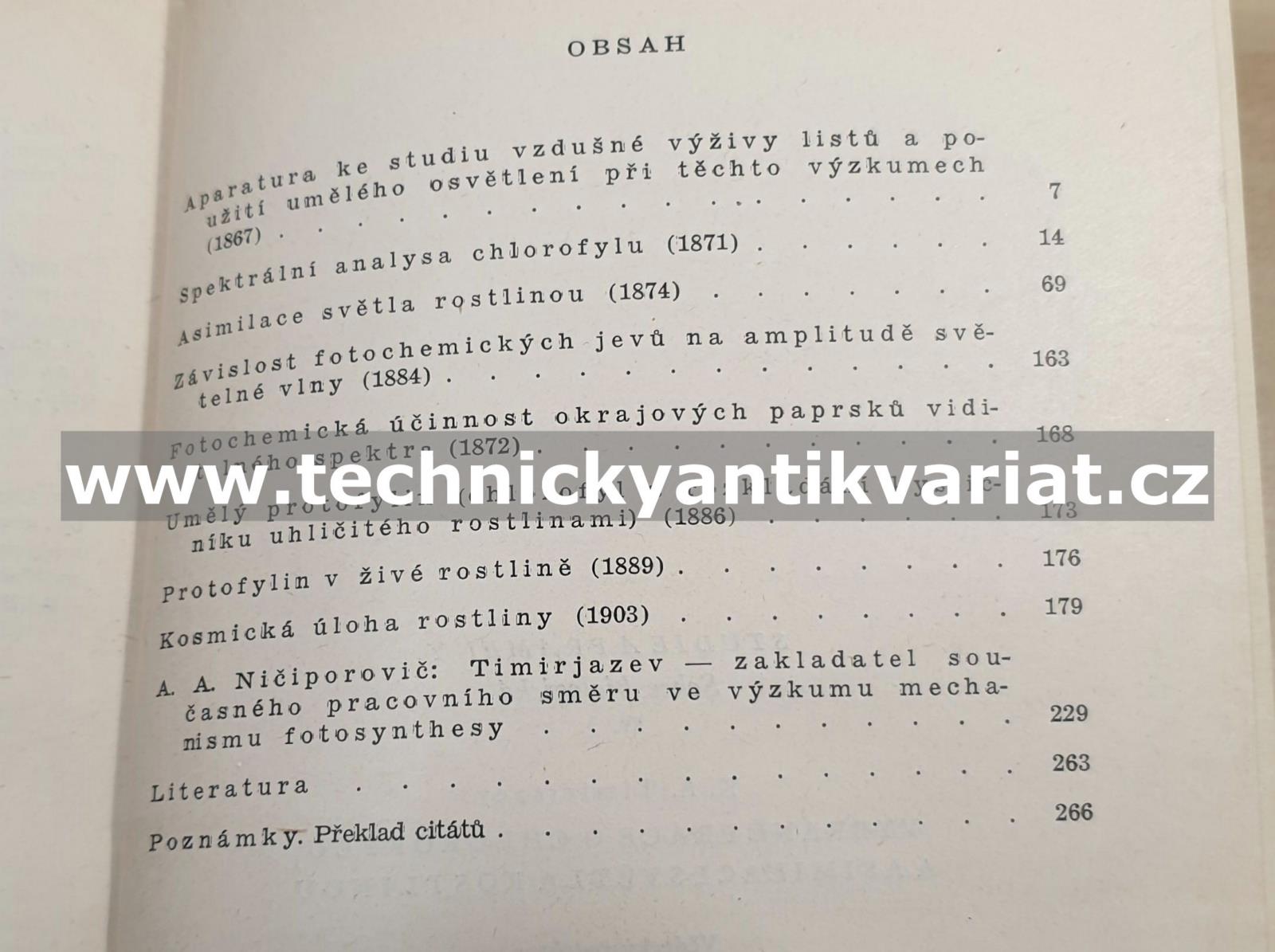 Vybrané práce o chlorofylu a asimilaci světla rostlinou - K.A. Timirjazev (1953)