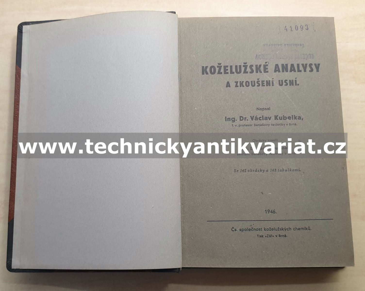 Koželužské analysy zkoušení usní - Václav Kubelka (1946)