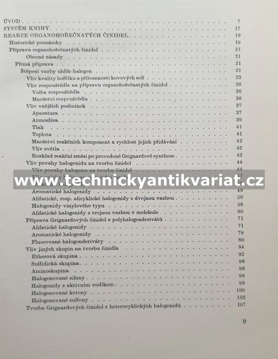 Preparativní reakce v organické chemii VI. Reakce organokovových činidel - Bláha (1961)