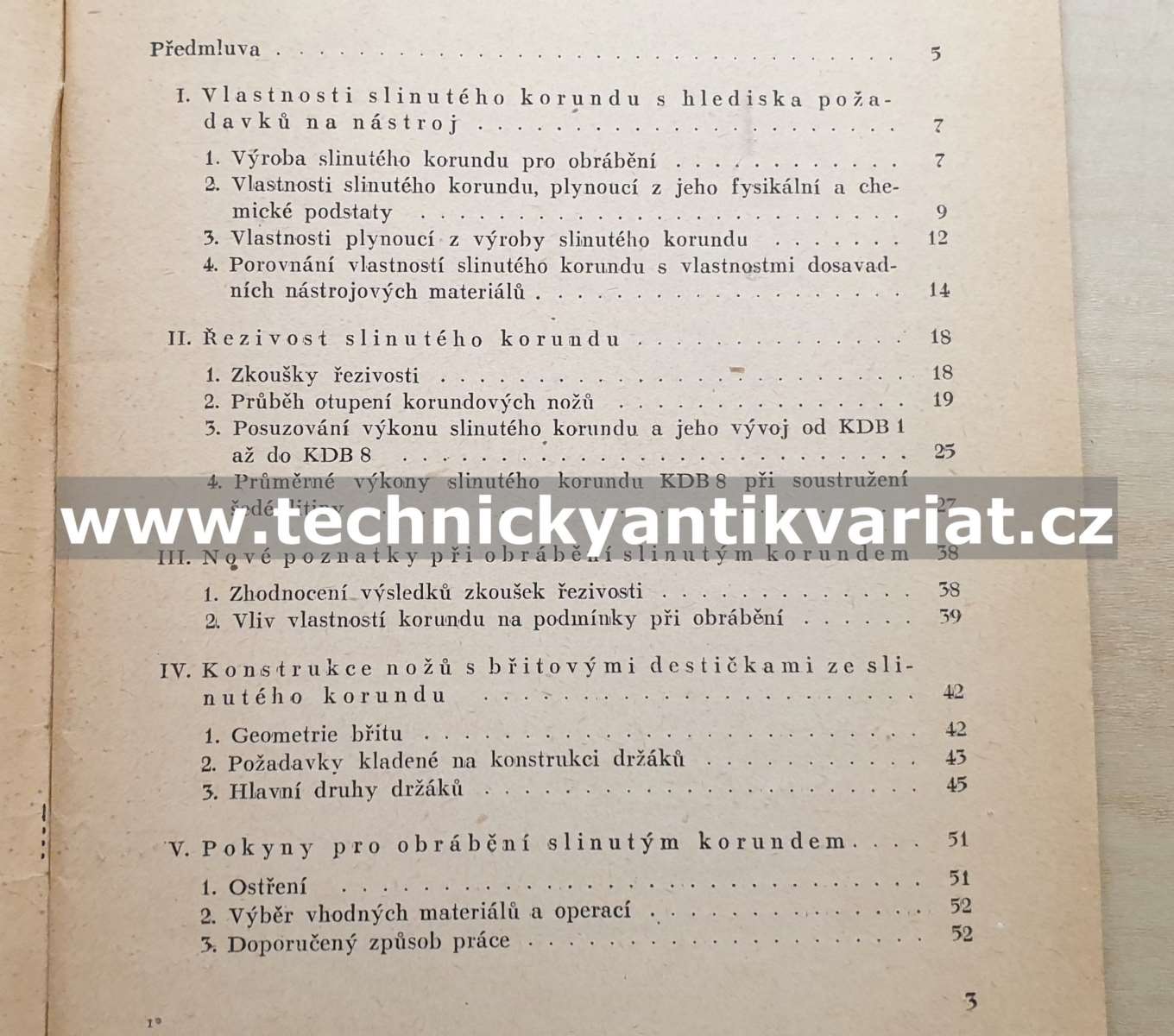 Soustružení slinutým korundem - J.Koloc (1955)