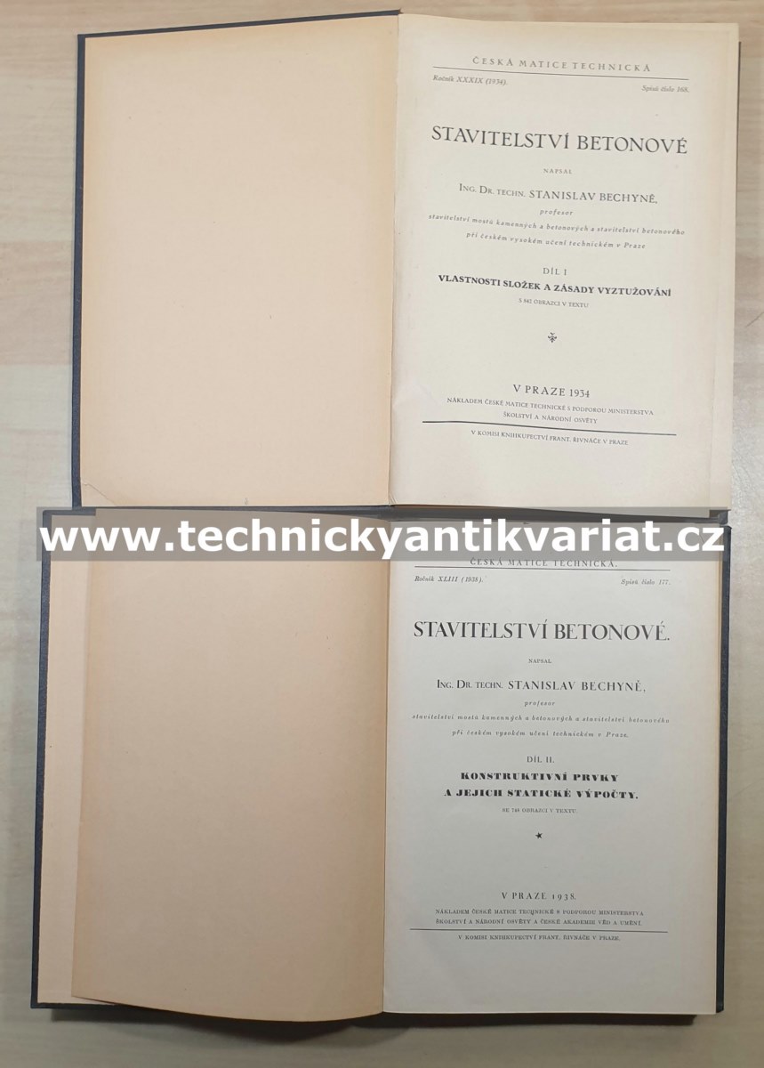 Stavitelství betonové - I.,II., - Stanislav Bechyně (1934, 1938)
